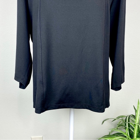 Susan Graver, Plus Size 1X Black Blouse Square Neckline Stretchy EUC - Picture 5 of 9
